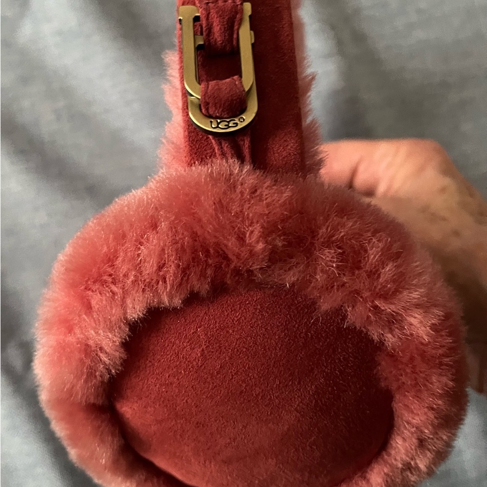 UGG rose pink shearling and suede  Ear Muffs  perfect condition